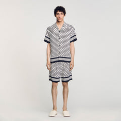 Sandro / Square Cross motif flowing shirt Black