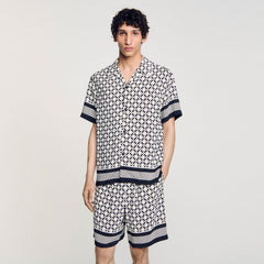 Sandro / Square Cross motif flowing shirt Black