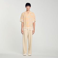Sandro / Square Cross motif flowing shirt Fire