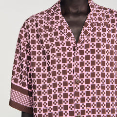Sandro / Square Cross motif flowing shirt Baby Pink