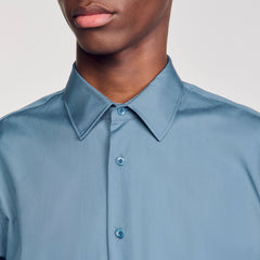 Sandro / Plain shirt Thunderstorm Blue