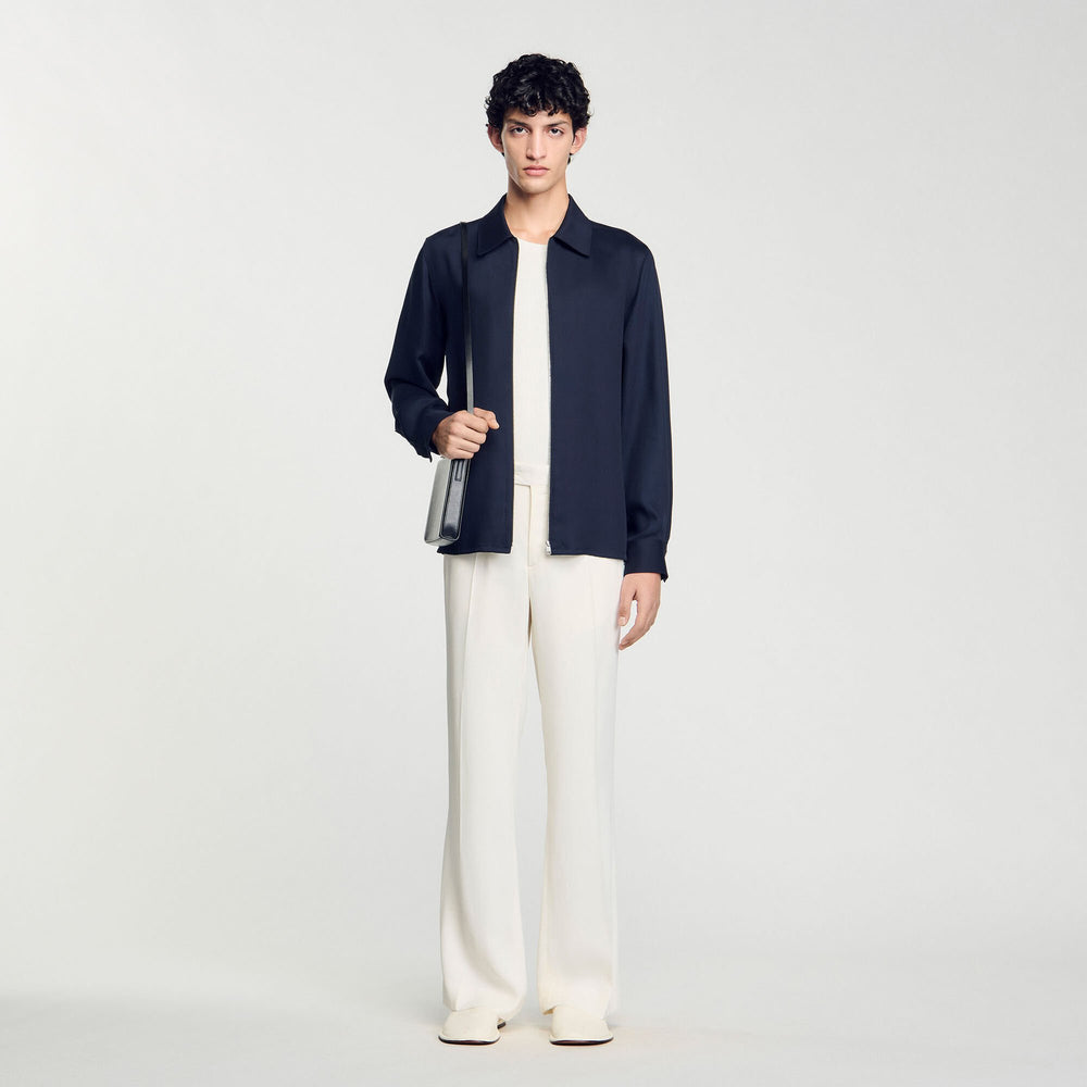 Sandro / Zip-up shirt Midnight Blue