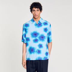 Sandro / Floral motif shirt Blue Sky