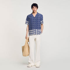 Sandro / Floral motif shirt Midnight Blue
