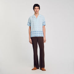 Sandro / Floral motif shirt Blue Sky