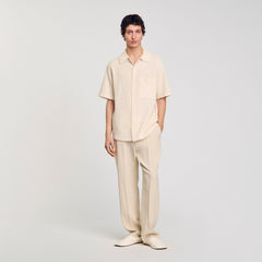 Sandro / Waffled shirt Ivory.