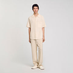 Sandro / Waffled shirt Ivory.