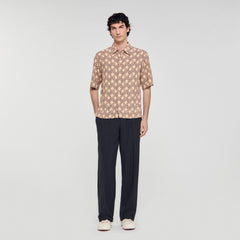 Sandro / Loose-fit rope print shirt Butter Cream