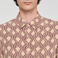 Sandro / Loose-fit rope print shirt Butter Cream