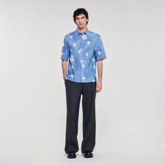 Sandro / Floral motif shirt Blue Office