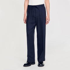 Sandro / Elasticated wide-leg trousers Midnight Blue