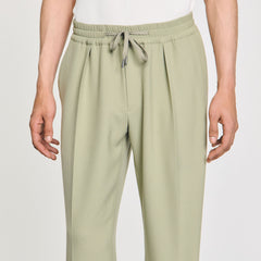 Sandro / Elasticated straight-leg trousers Light Kaki.