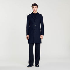 Sandro / Wool broadcloth coat Navy Blue