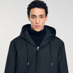 Sandro / Hooded parka with zip Black