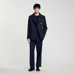 Sandro / Wool blend peacoat Navy Blue