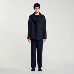 Sandro / Wool blend peacoat Navy Blue