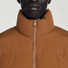 Sandro / Hooded puffer with high collar Cognac