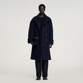 Sandro / Double-breasted wool coat Navy Blue