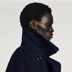 Sandro / Double-breasted wool coat Navy Blue