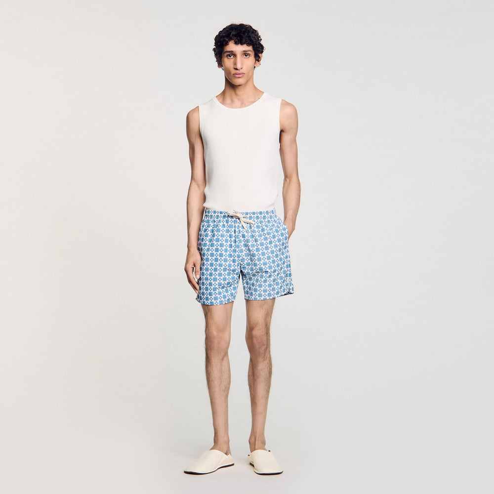 Sandro / Square Cross swim shorts Blue Sky