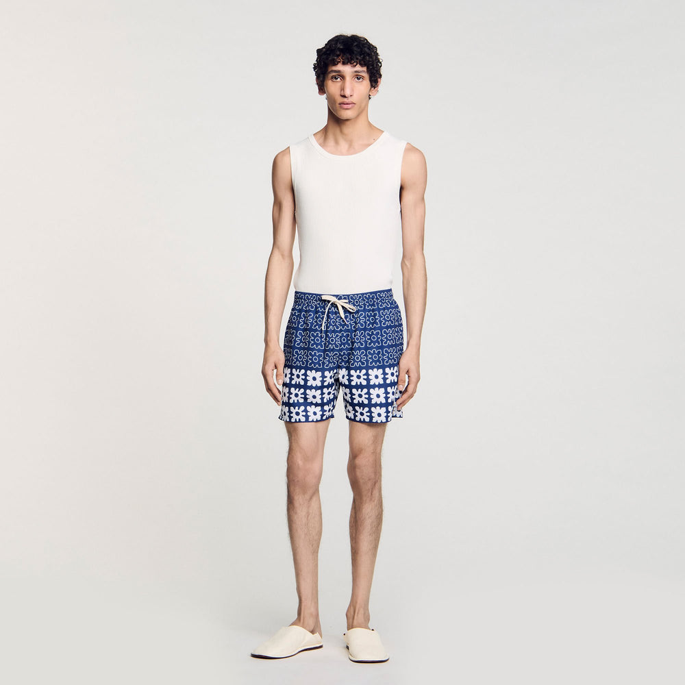 Sandro / Floral print swim trunks Midnight Blue