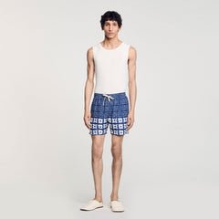 Sandro / Floral print swim trunks Midnight Blue