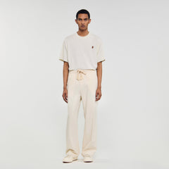 Sandro / Wide-leg elasticated cotton trousers Butter Cream