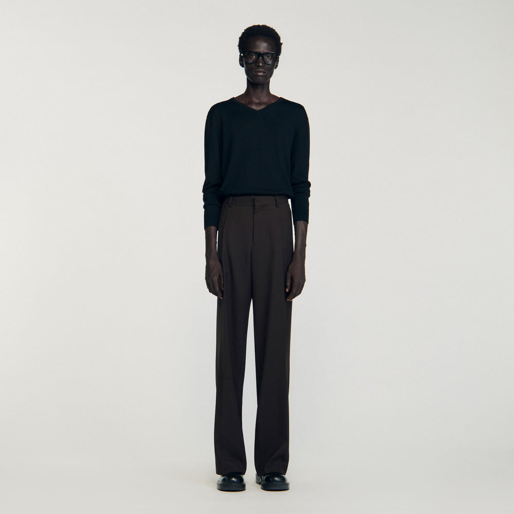 Sandro / Wool suit trousers Chocolate