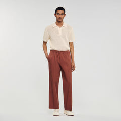 Sandro / Elasticated wide-leg cotton trousers Terra
