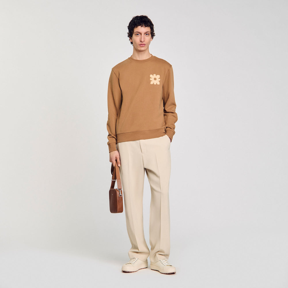 Sandro / Sweatshirt with flower patch Nut