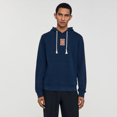 Sandro / Leather patch sweatshirt Navy Blue