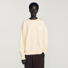 Sandro / Sweatshirt with flower patch Butter Cream