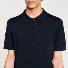 Sandro / Knitted polo shirt with zip collar Fonte