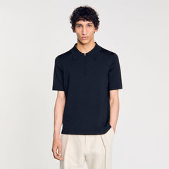 Sandro / Knitted polo shirt with zip collar Fonte