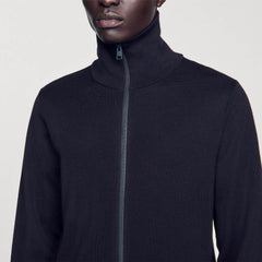 Sandro / Zip-up wool cardigan Navy Blue