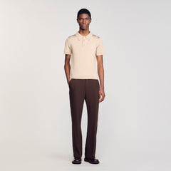 Sandro / Short-sleeve knitted polo shirt Oats