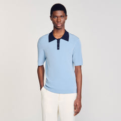 Sandro / Two-tone polo shirt Chambray