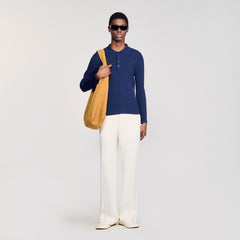 Sandro / Rib knit polo shirt Royal Blue