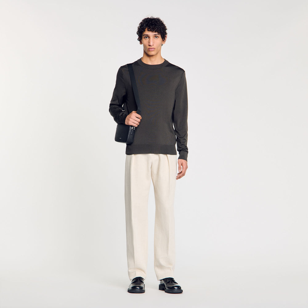 Sandro / Fine knit sweater Dark Kaki.