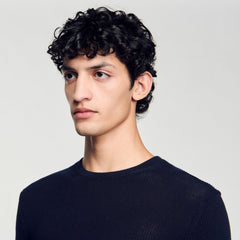 Sandro / Textured knit sweater Navy Blue