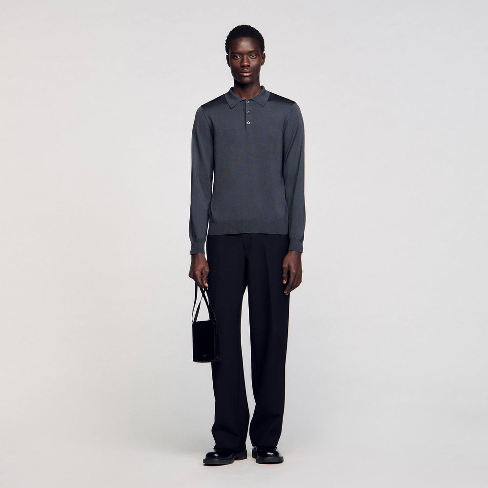 Sandro / Ribbed polo shirt Fonte