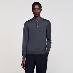Sandro / Ribbed polo shirt Fonte
