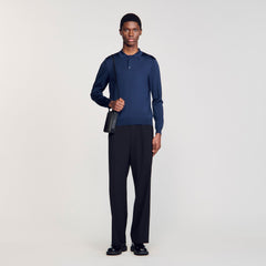 Sandro / Ribbed polo shirt Royal Blue