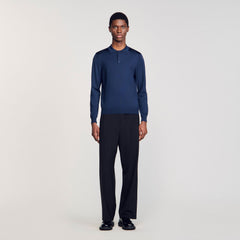 Sandro / Ribbed polo shirt Royal Blue