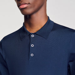Sandro / Ribbed polo shirt Royal Blue