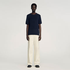 Sandro / Fine knit T-shirt Navy Blue