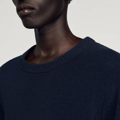 Sandro / Fine knit T-shirt Navy Blue