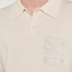 Sandro / Polo with rope embroidery Butter Cream