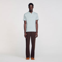 Sandro / Linen polo shirt Chambray