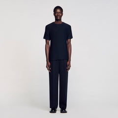 Sandro / Mock neck T-shirt Midnight Blue